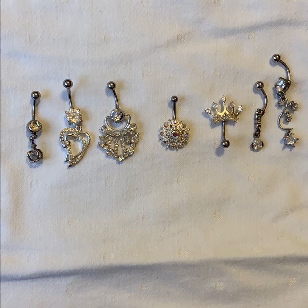7 bling belly button rings - final price